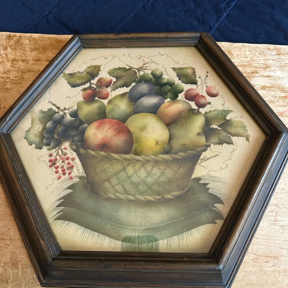 LorraineParman- Fruit Basket Oil on Velvet Wall Art